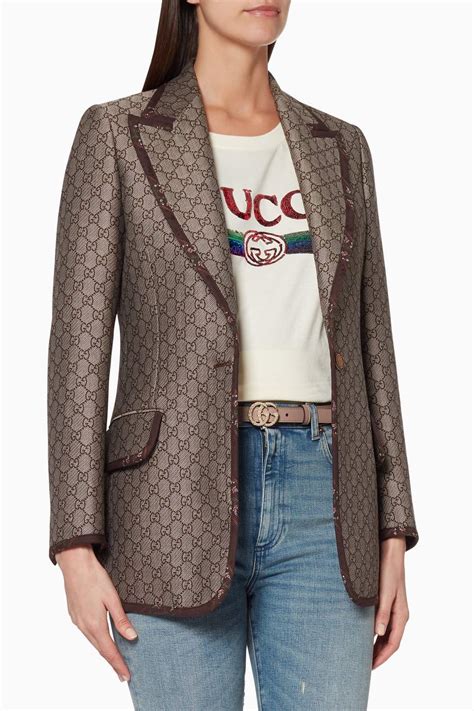 gucci jacket leather womens shoulder pads brown 2015 1 01|Brown Gucci Jackets for Women .